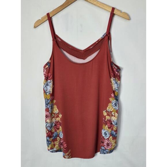 Torrid Ava Stretch Challis With Lace Trim Cami V-Neck Sleeveless Floral Print 0 - Picture 8 of 8